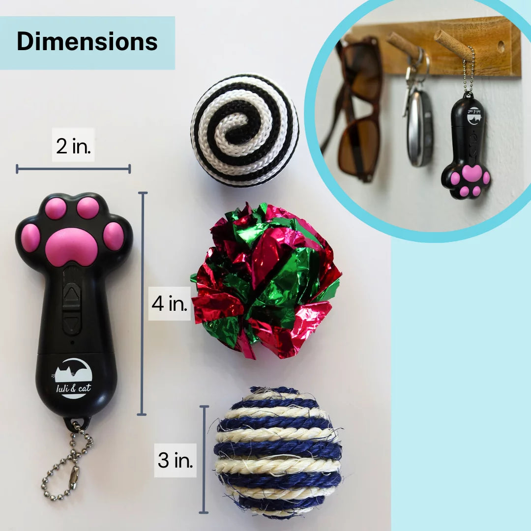 USB Rechargeable Cat Laser Toy + 3 Interactive Balls | Safe Indoor Fun & Exercise