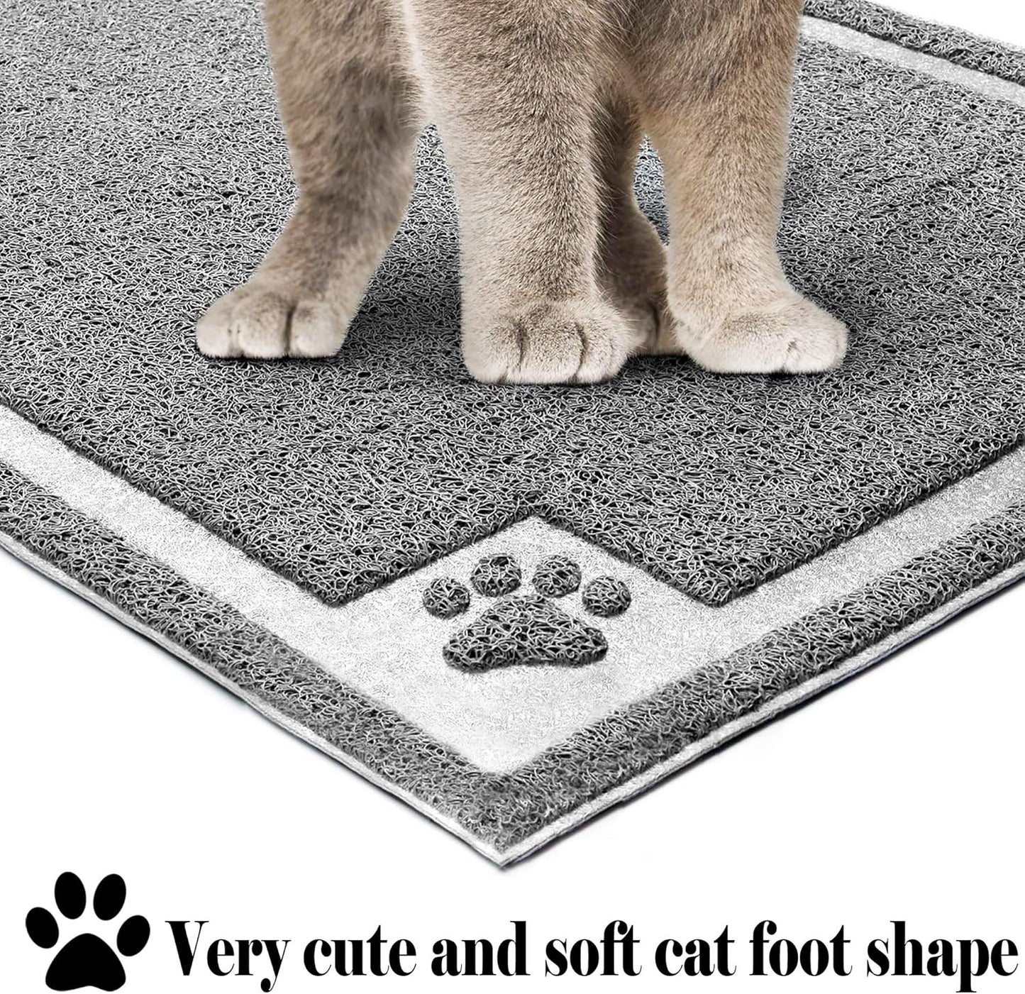 Large Cat Litter Mat – Soft & Waterproof Kitty Mat for Litter Box | Non-Slip, Easy to Clean & Gentle on Paws (35.5” x 23.5”)