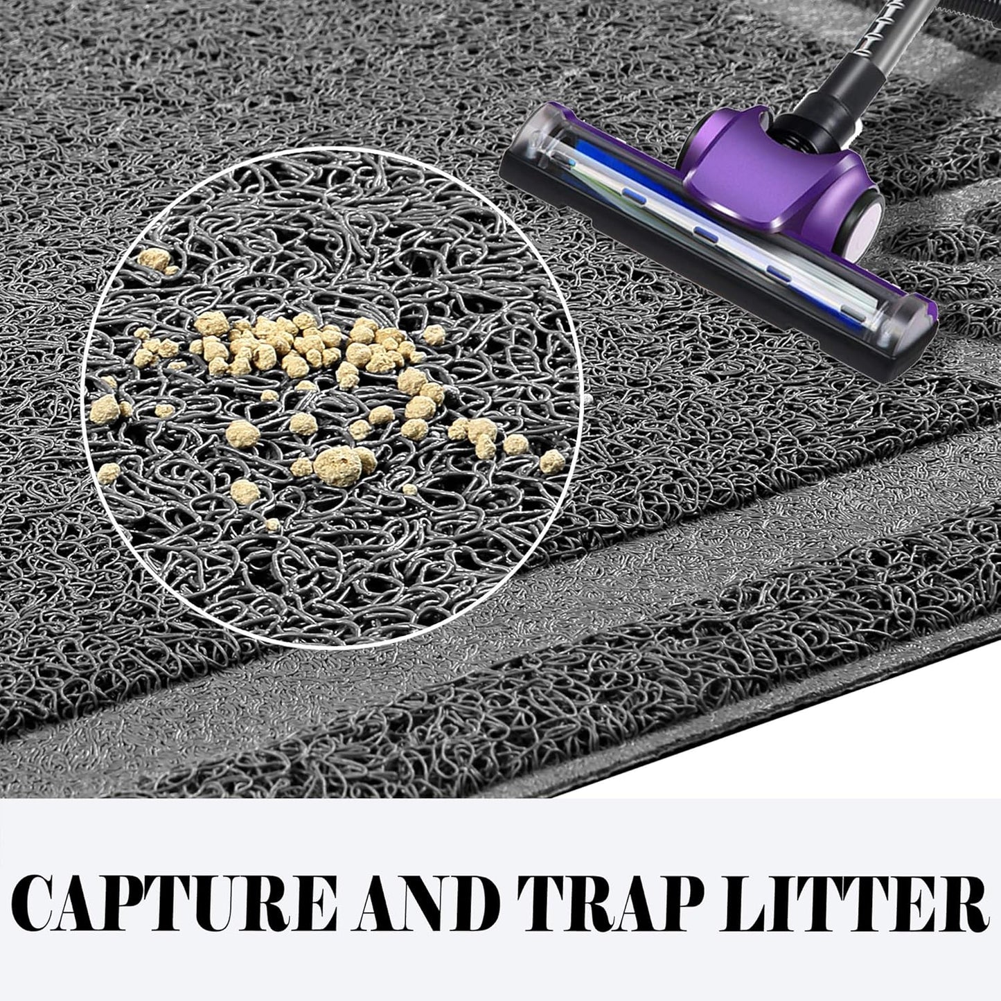 Large Cat Litter Mat – Soft & Waterproof Kitty Mat for Litter Box | Non-Slip, Easy to Clean & Gentle on Paws (35.5” x 23.5”)