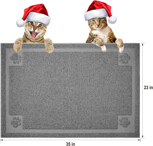 Large Cat Litter Mat – Soft & Waterproof Kitty Mat for Litter Box | Non-Slip, Easy to Clean & Gentle on Paws (35.5” x 23.5”)