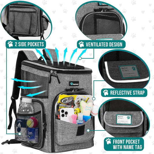 PetAmi Deluxe Pet Backpack Carrier – Airline Approved & Ventilated Cat/Dog Travel Bag for Hiking & Camping