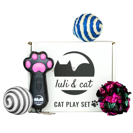 USB Rechargeable Cat Laser Toy + 3 Interactive Balls | Safe Indoor Fun & Exercise